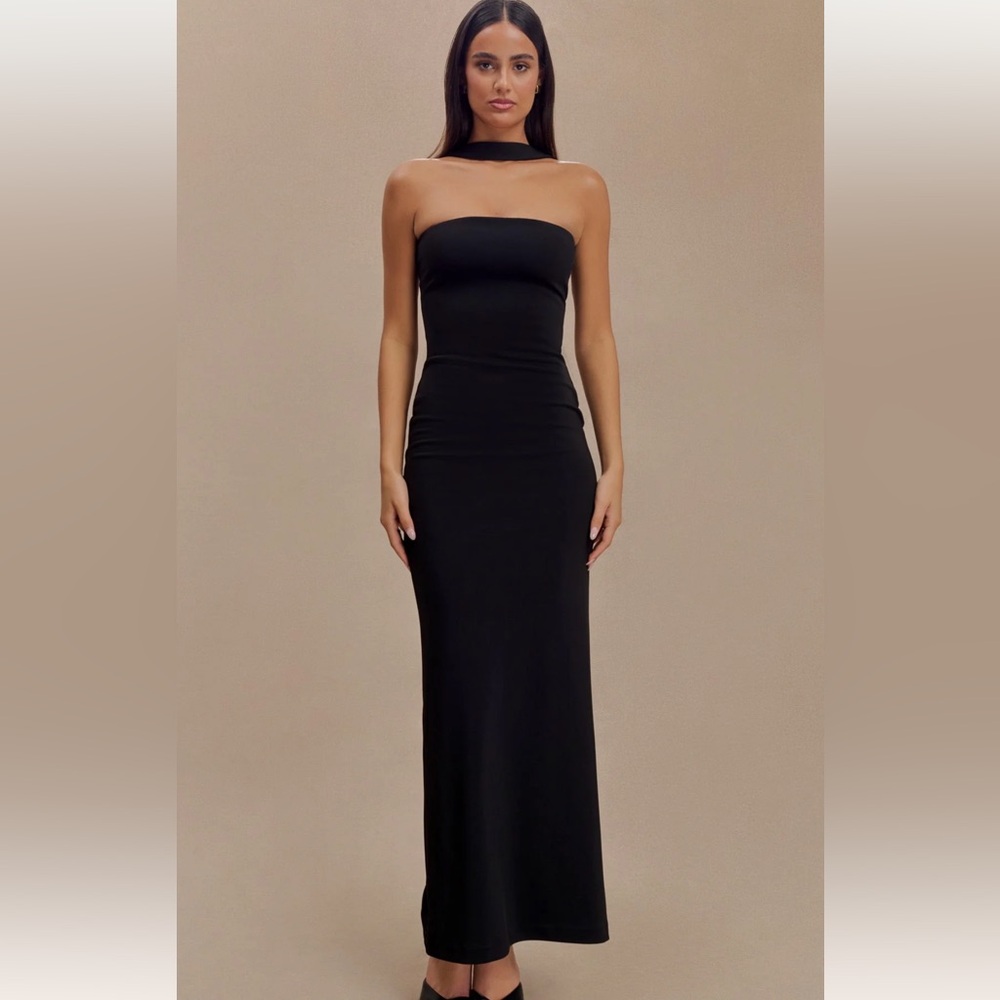Meshki Velma Halter Collar Maxi Dress - Black
